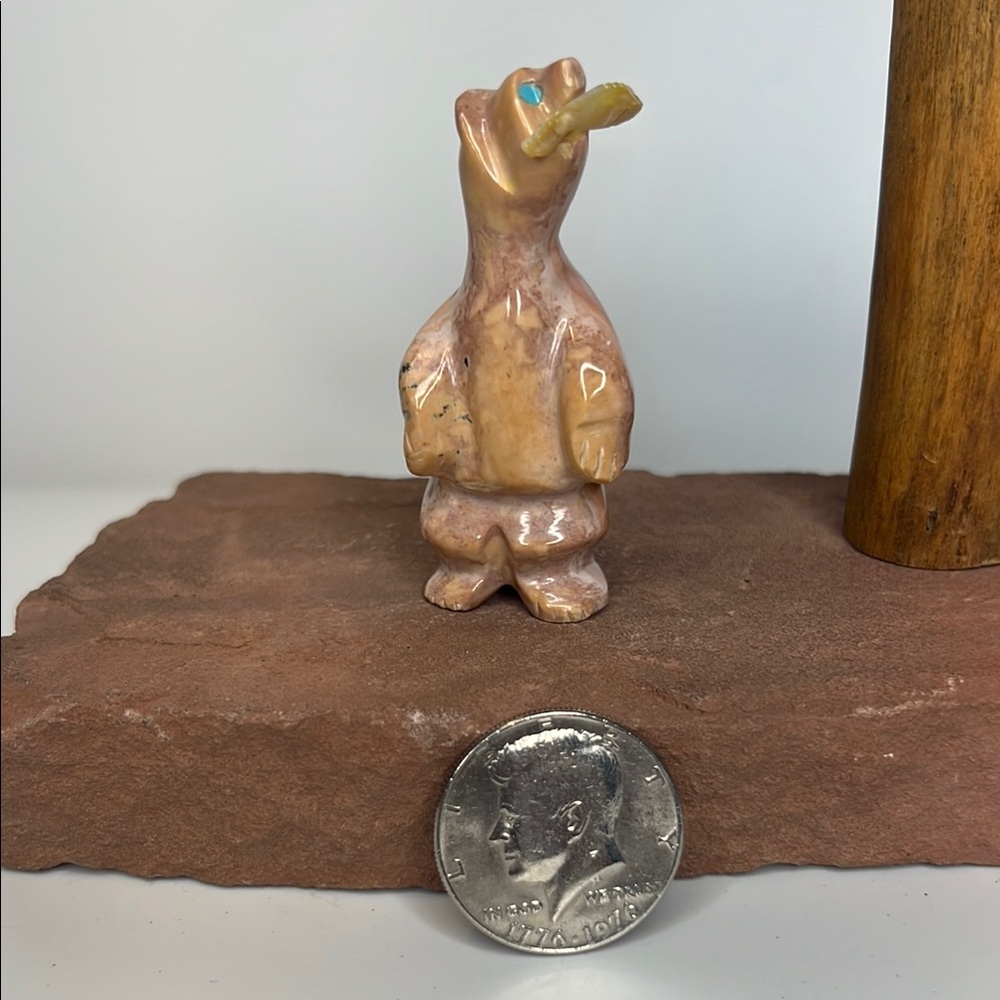 Handcrafted Agate Stone Standing Bear Figurine